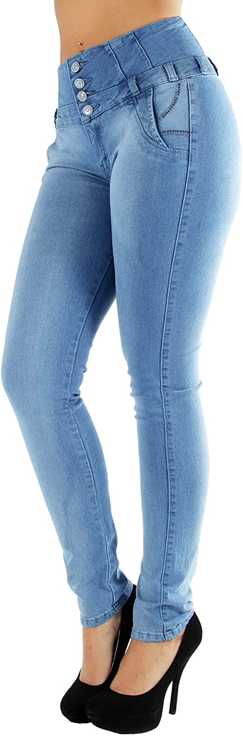 Price:$19.99 Women`s Plus/Junior Size Butt Lift Levanta Cola High Waist Skinny Jeans at Amazon Women's Jeans store