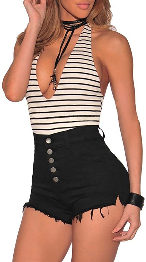 Price:$5.06 Women Shorts, Women's Frayed Raw Hem Ripped Distressed Denim High Waisted Shorts and Pure Color Low Waisted Shorts at Amazon Women’s Clothing store