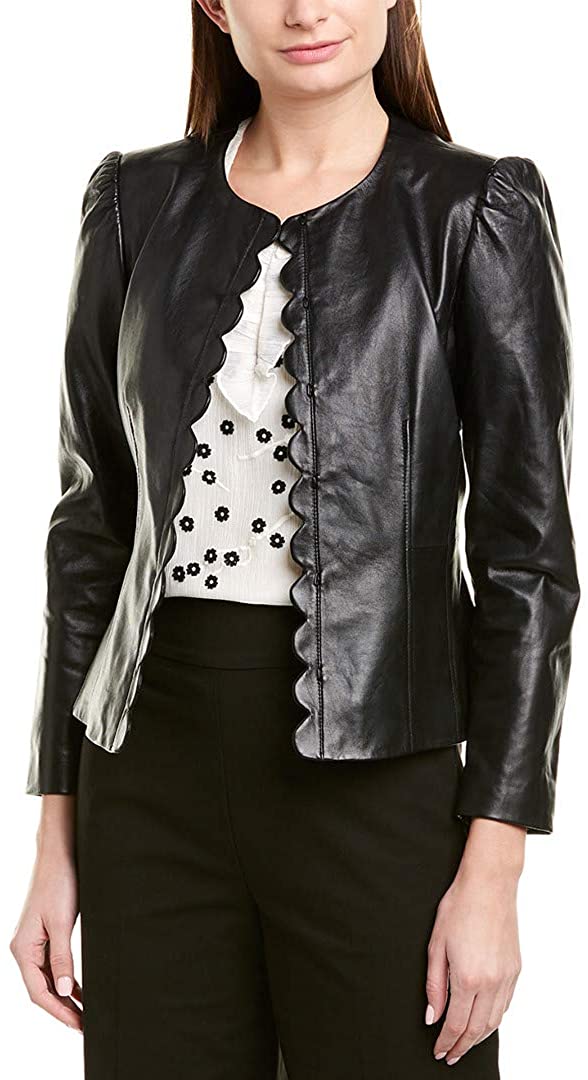 Price:$379.99    Rebecca Taylor Scallop Leather Jacket  Clothing