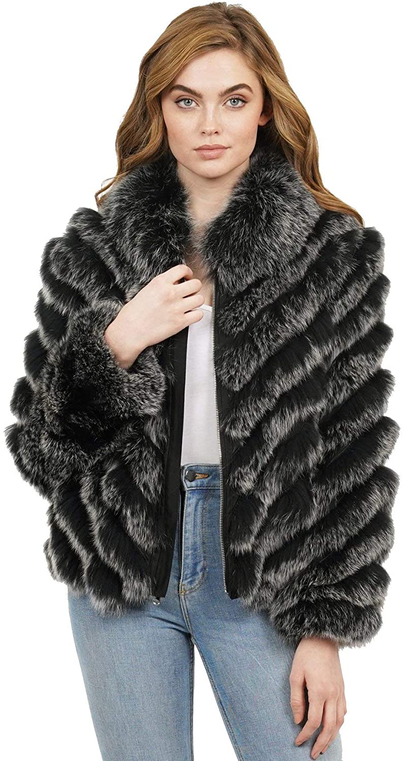 Price:$498.12 Love Token Womens Julissa Genuine Fox Fur Zip Jacket Coat at Amazon Women's Coats Shop