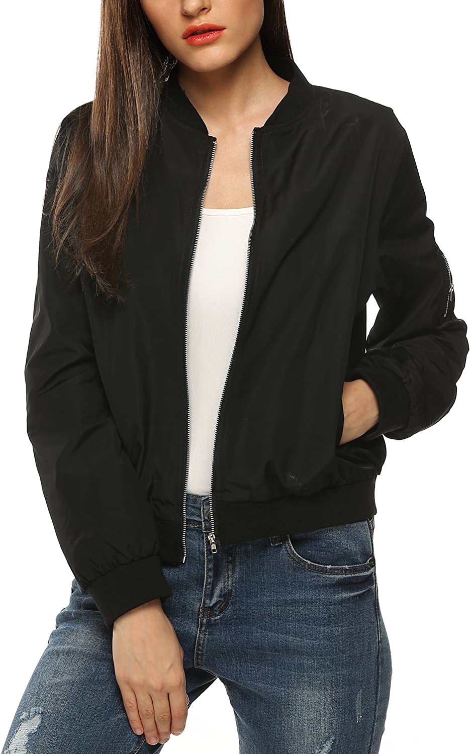 Price:$6.99 Zeagoo Womens Classic Quilted Jacket Short Bomber Jacket Coat at Amazon Women's Coats Shop