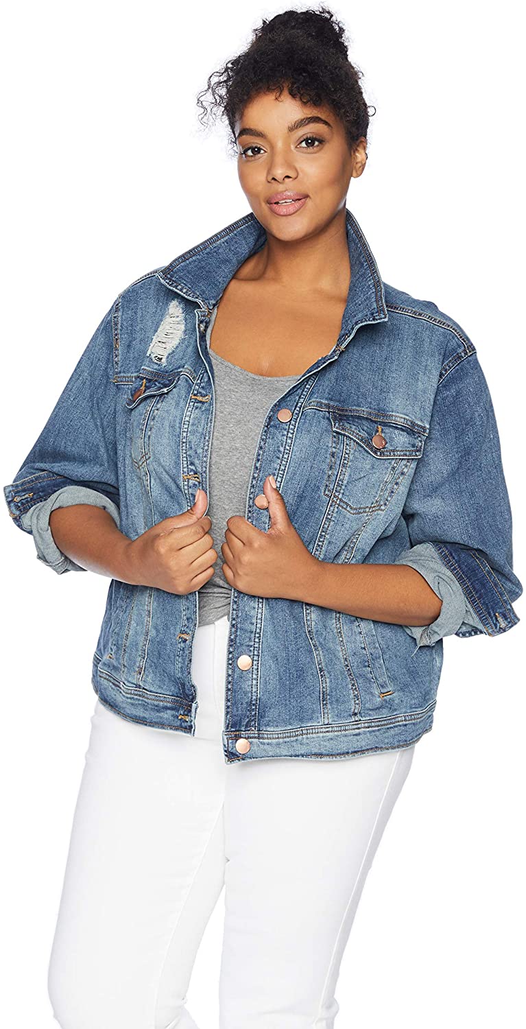 Price:$28.43 dollhouse Women's Size Genesis Plus Denim Jacket at Amazon Women's Coats Shop