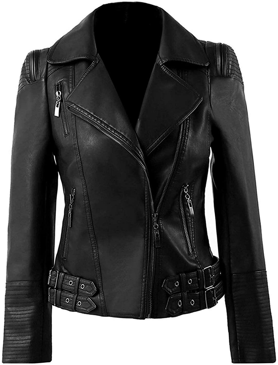 Price:$155.99 UZ Global Medusa Black Peplum Fashionable Designer Genuine Leather Jacket Women at Amazon Women's Coats Shop
