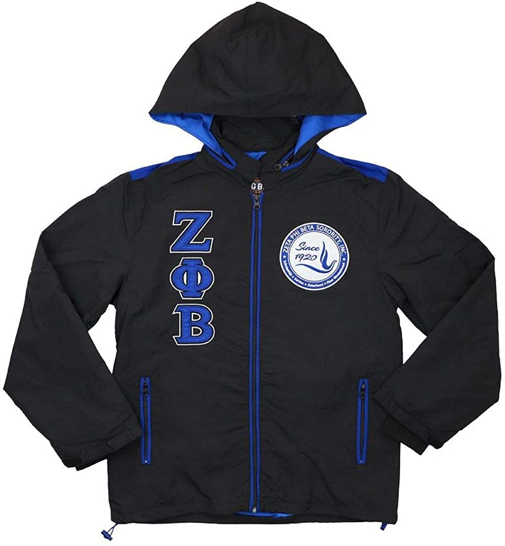 Price:$107.00    Big Boy Headgear Zeta Phi Beta Windbreaker Jacket 1920 Black  Clothing