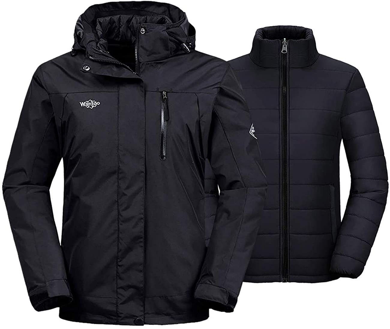 Price:$70.52    Wantdo Women's 3-in-1 Waterproof Ski Jacket Windproof Winter Snow Coat Raincoat  Clothing