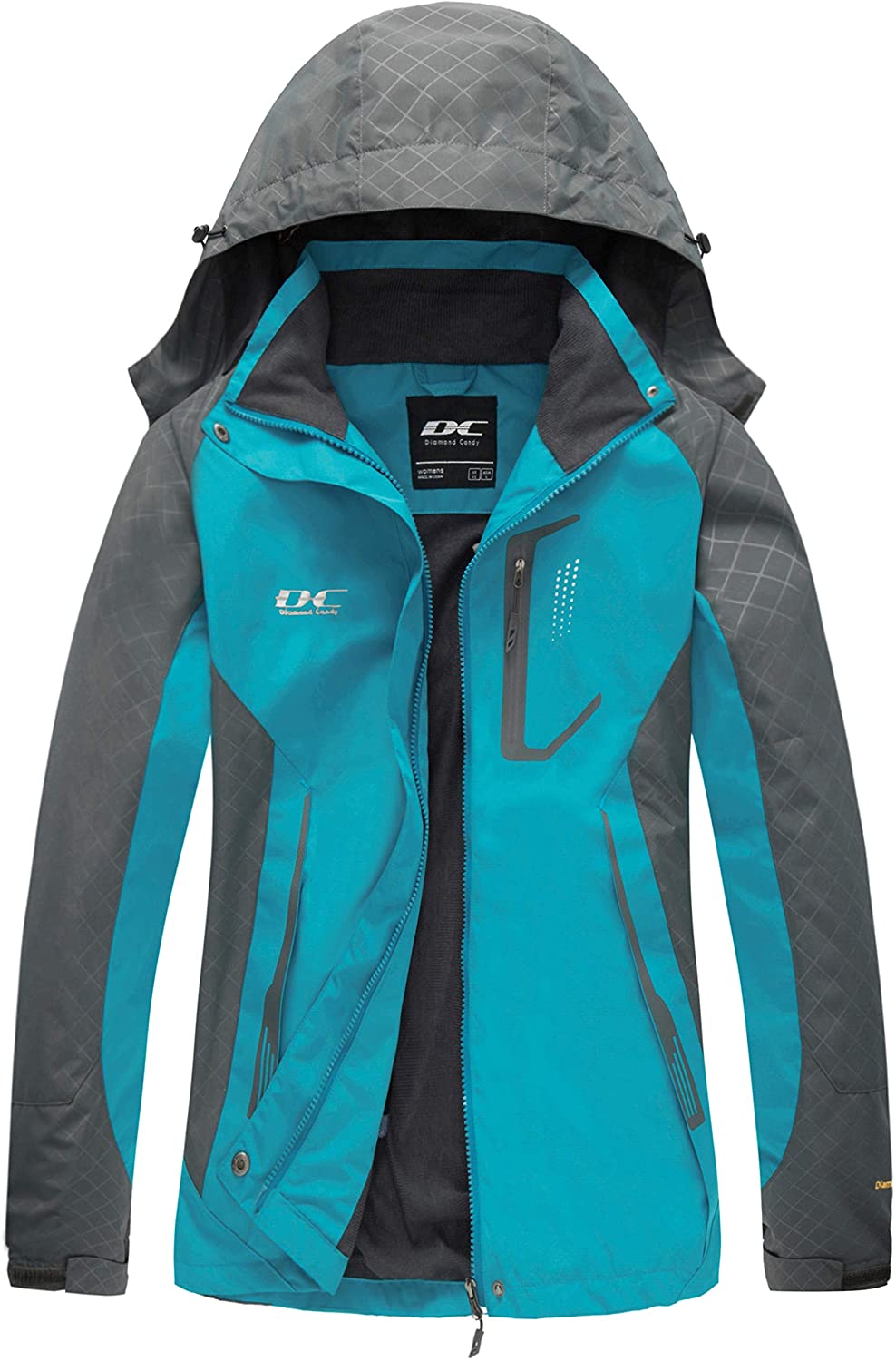 Price:$39.99     Diamond Candy Women Windproof Hooded Waterproof Rain Jacket Lightweight for Hiking   Clothing