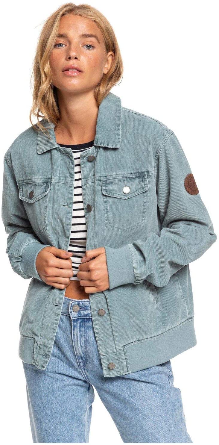 Price:$80.00    Roxy Womens Desert Sands Sherpa-Lined Corduroy Trucker Jacket Erjjk03380  Clothing