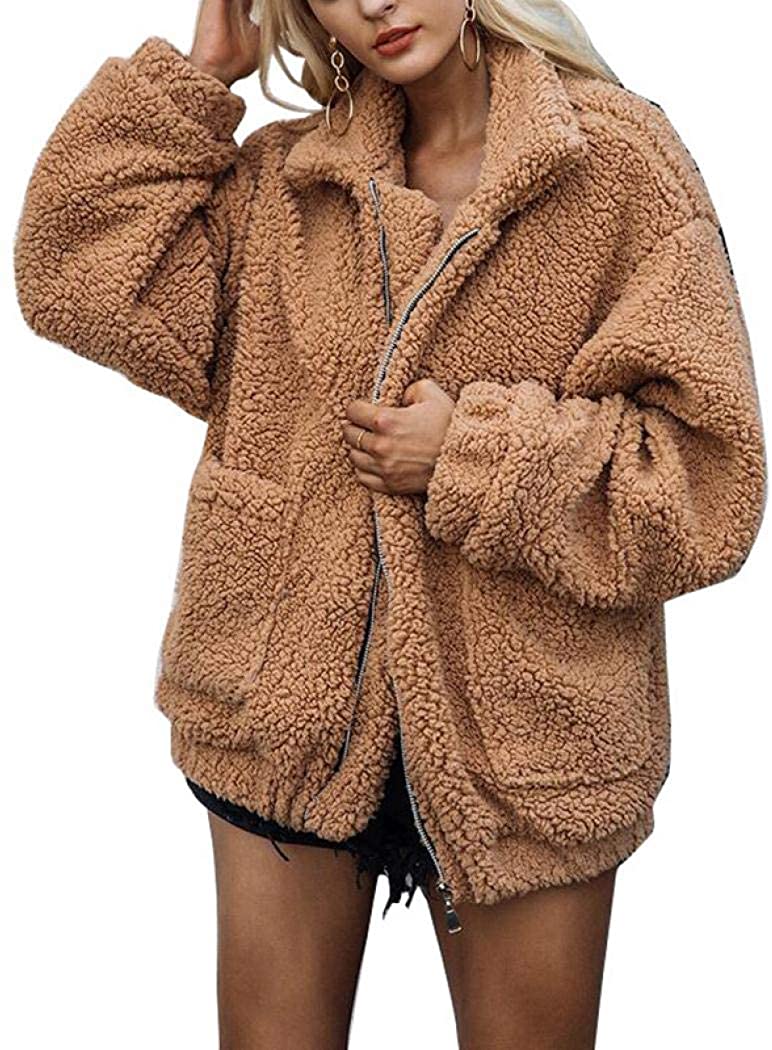 Price:$28.99 Comeon Women's Faux Fur Jacket Shaggy Jacket Winter Fleece Coat Outwear Shaggy Shearling Jacket at Amazon Women's Coats Shop