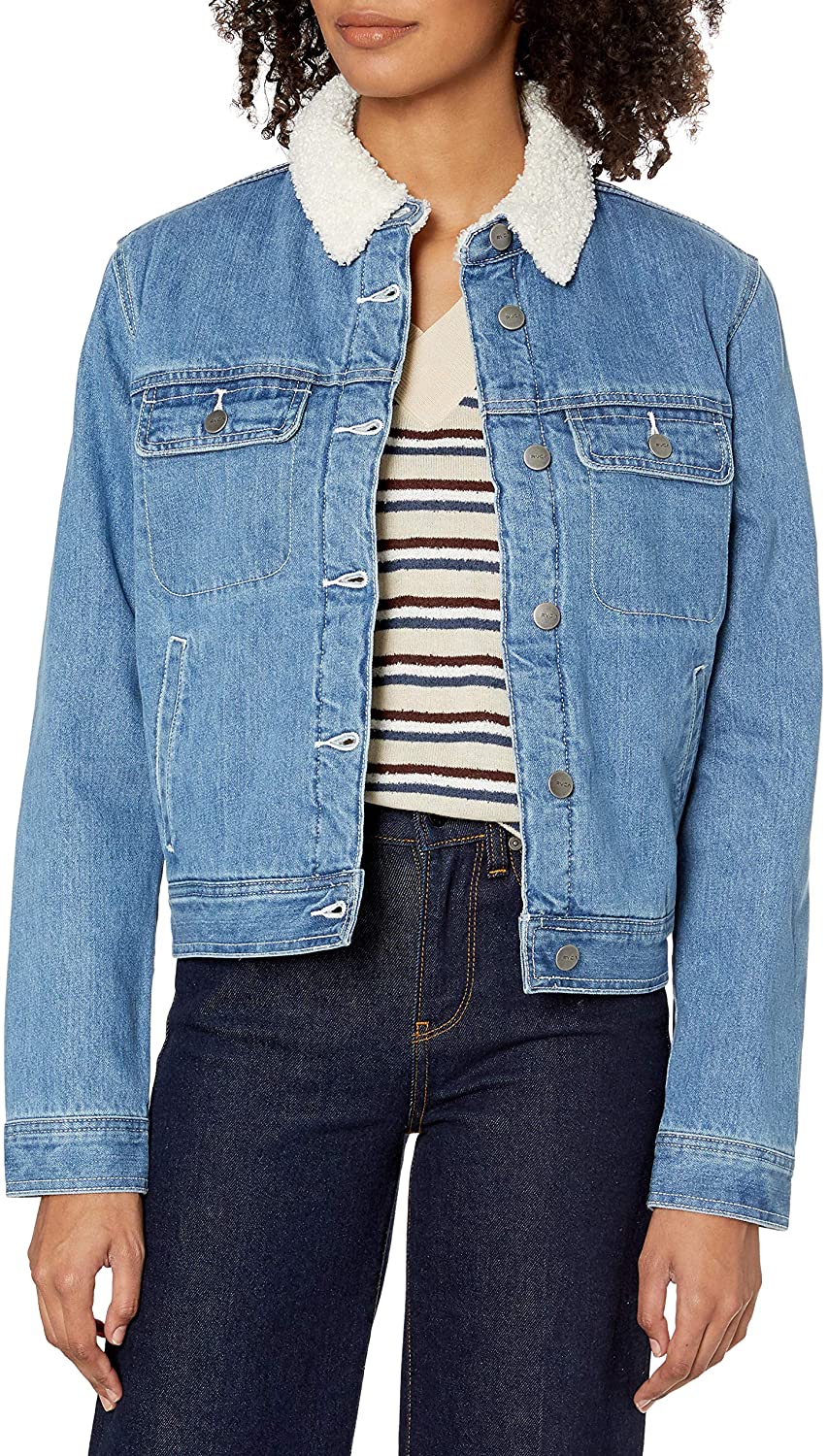 Price:$49.99 RVCA Women's Spitting Image Denim Jacket at Amazon Women's Coats Shop