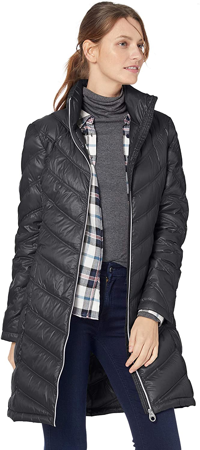 Price:$101.92    Calvin Klein Women's Chevron Quilted Packable Down Jacket (Regular and Plus Sizes)  Clothing