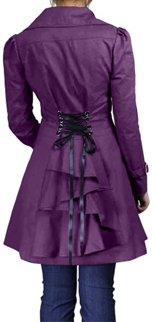 Price:$49.90 (XS-28) Rainy Night in Paris - Royal Purple Victorian Gothic Ruffled Corset Jacket at Amazon Women's Coats Shop