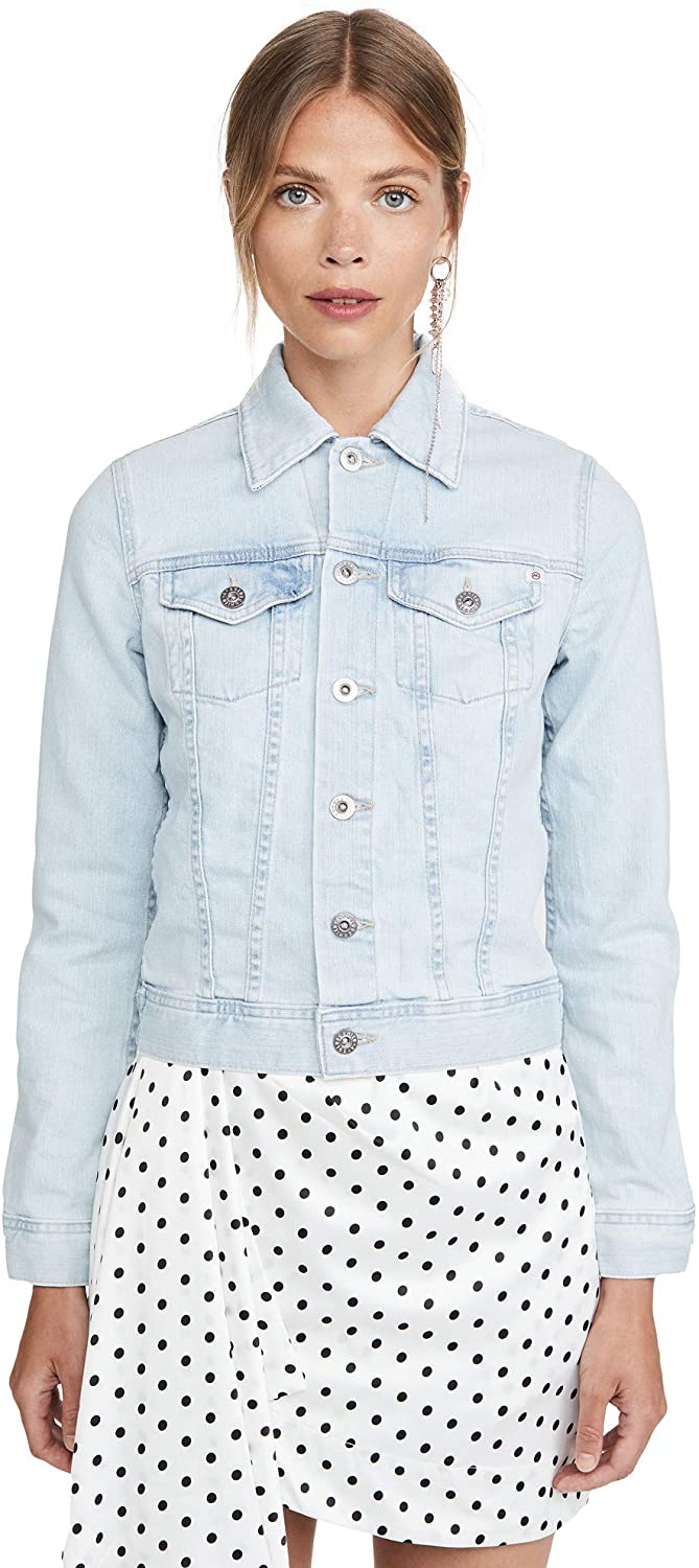 Price:$198.00    AG Adriano Goldschmied Women's Robyn Fitted Denim Jacket  Clothing