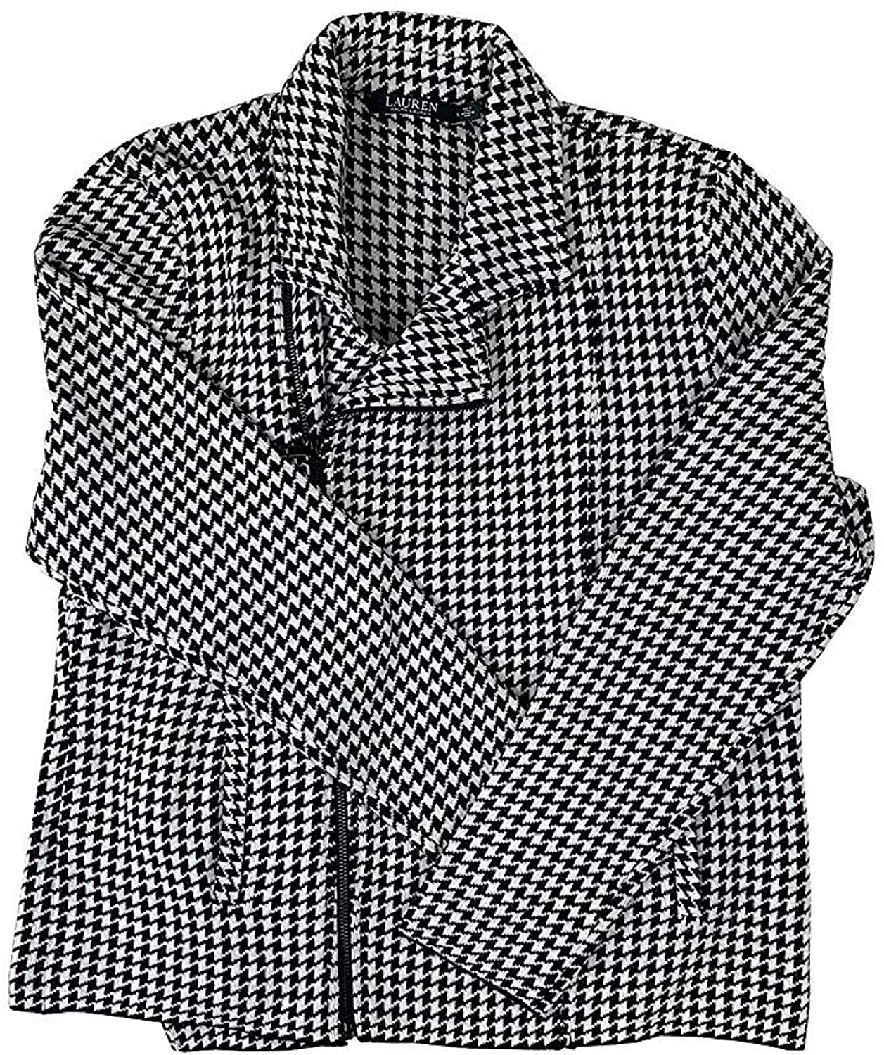 Price:$96.39    LAUREN RALPH LAUREN Houndstooth Wool Blend Moto Jacket  Clothing