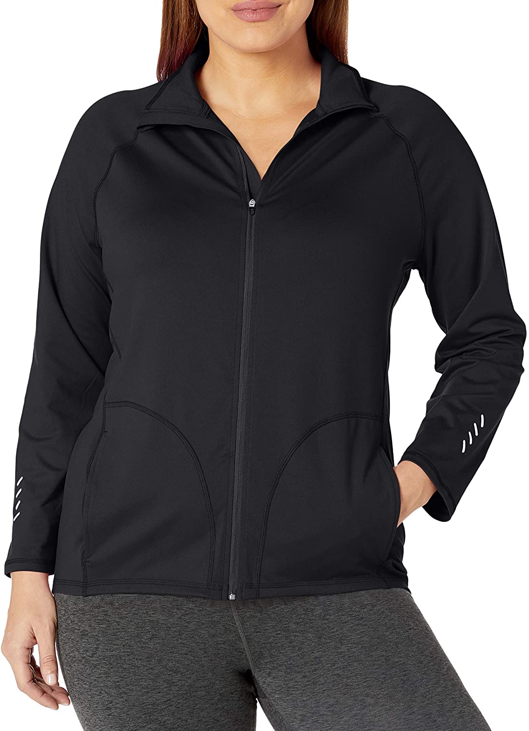Price:$15.50 JUST MY SIZE Women's Plus Size Active Full-Zip Mock Neck Jacket at Amazon Women's Coats Shop