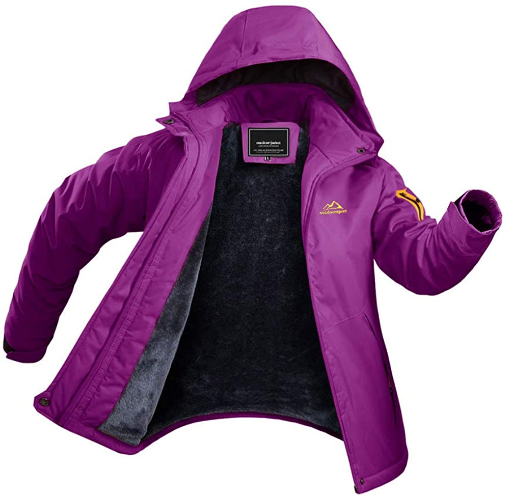 Price:$26.98    BIYLACLESEN Rain Jacket Womens Outdoor Jacket Winter Coats for Women Warm Jacket Hiking Jacket Camping Jacket Airsoft Jacket Hoodie Jacket Purple  Clothing