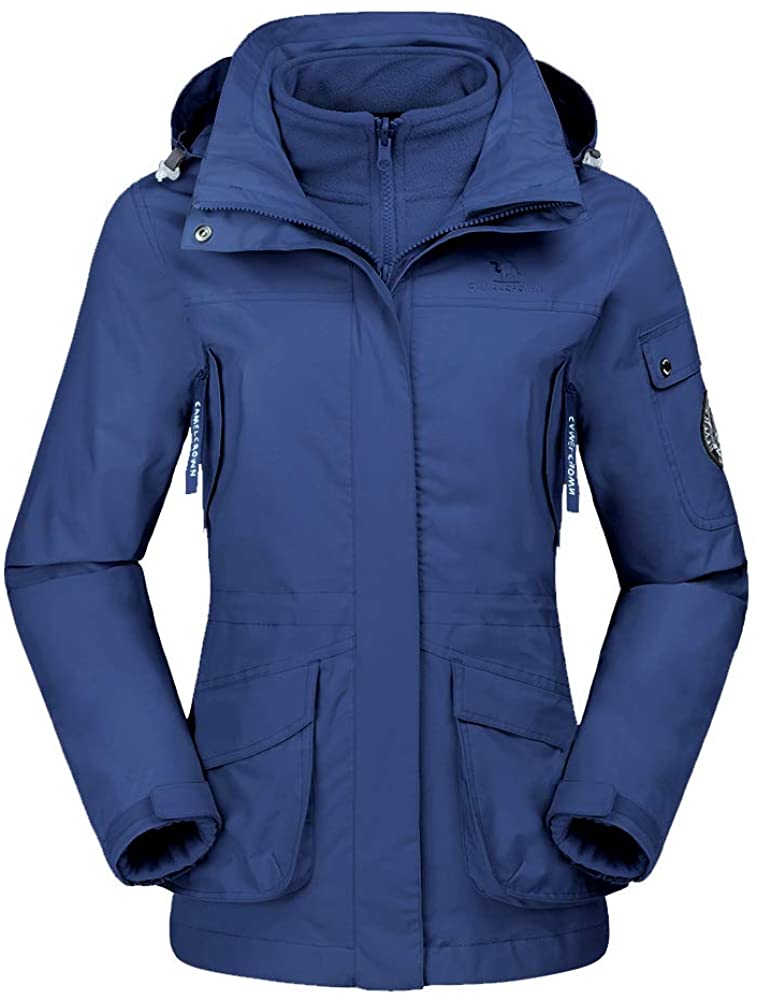 Price:$89.99    CAMEL CROWN Womens Waterproof Ski Jacket 3-in-1 Windbreaker Winter Coat Fleece Inner for Rain Snow Outdoor Hiking  Clothing