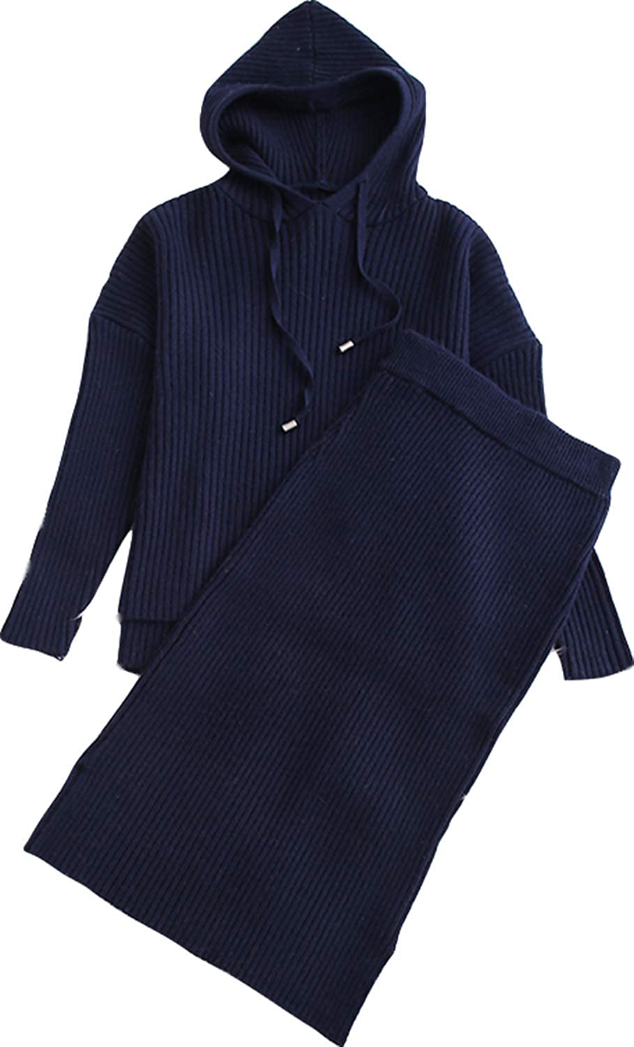 Price:$44.55    Women's 2 Pieces Knit Sweater Dress Set Pure Cashmere Outfit Casual Loose Oversized Midi Skirt Set  Clothing