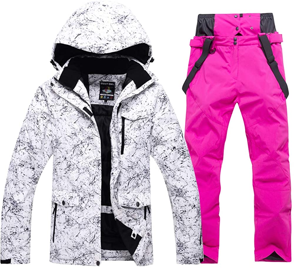 Price:$92.99    Fashion Women's High Waterproof Windproof Snowboard Colorful Printed Ski Jacket and Pants  Clothing