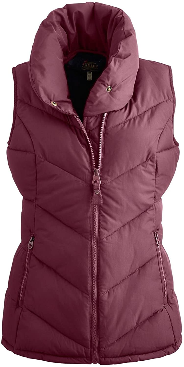 Price:$67.68 Joules Women's Padded High Neck Vest, Pink, 6 at Amazon Women's Coats Shop