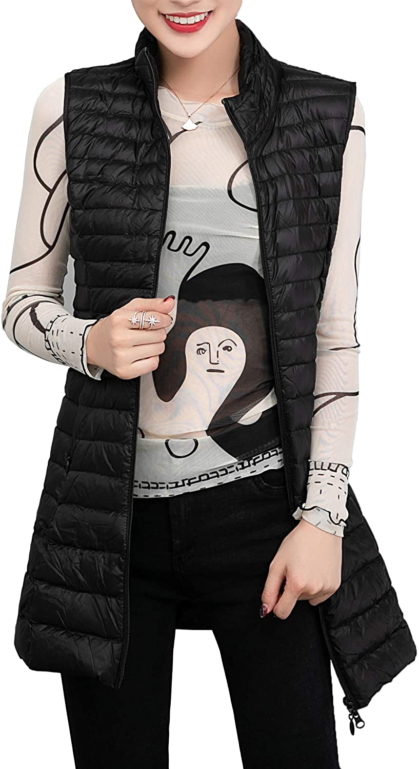 Price:$31.99 ELFJOY Women's Ultra Light Long Down Vest at Amazon Women's Coats Shop