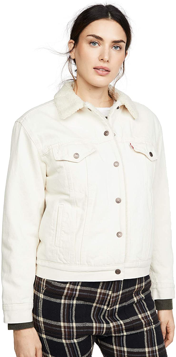 Price:$128.00 Levi's Women's Ex-Boyfriend Sherpa Trucker Jacket at Amazon Women’s Clothing store