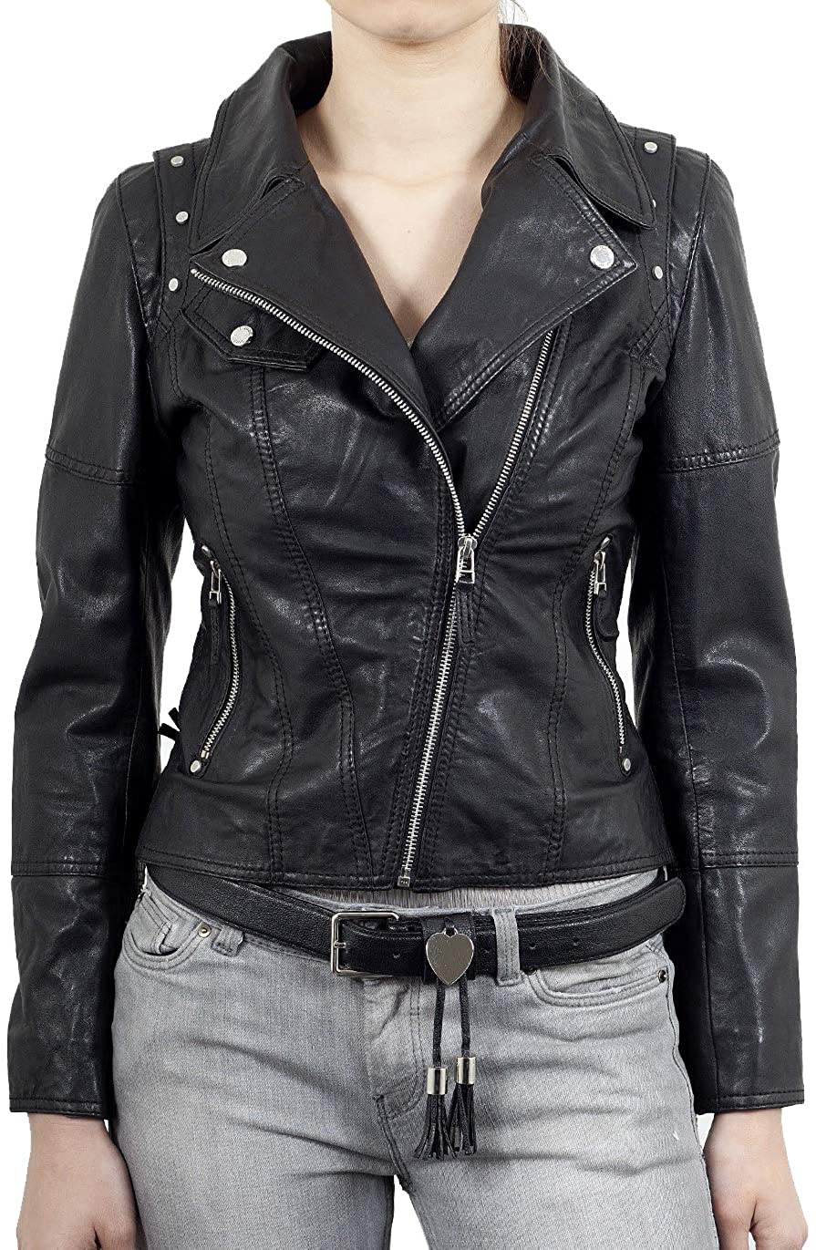 Price:$110.00 KAINAT Women's Lambskin Leather Craft Bomber Biker Jacket 184 at Amazon Women's Coats Shop