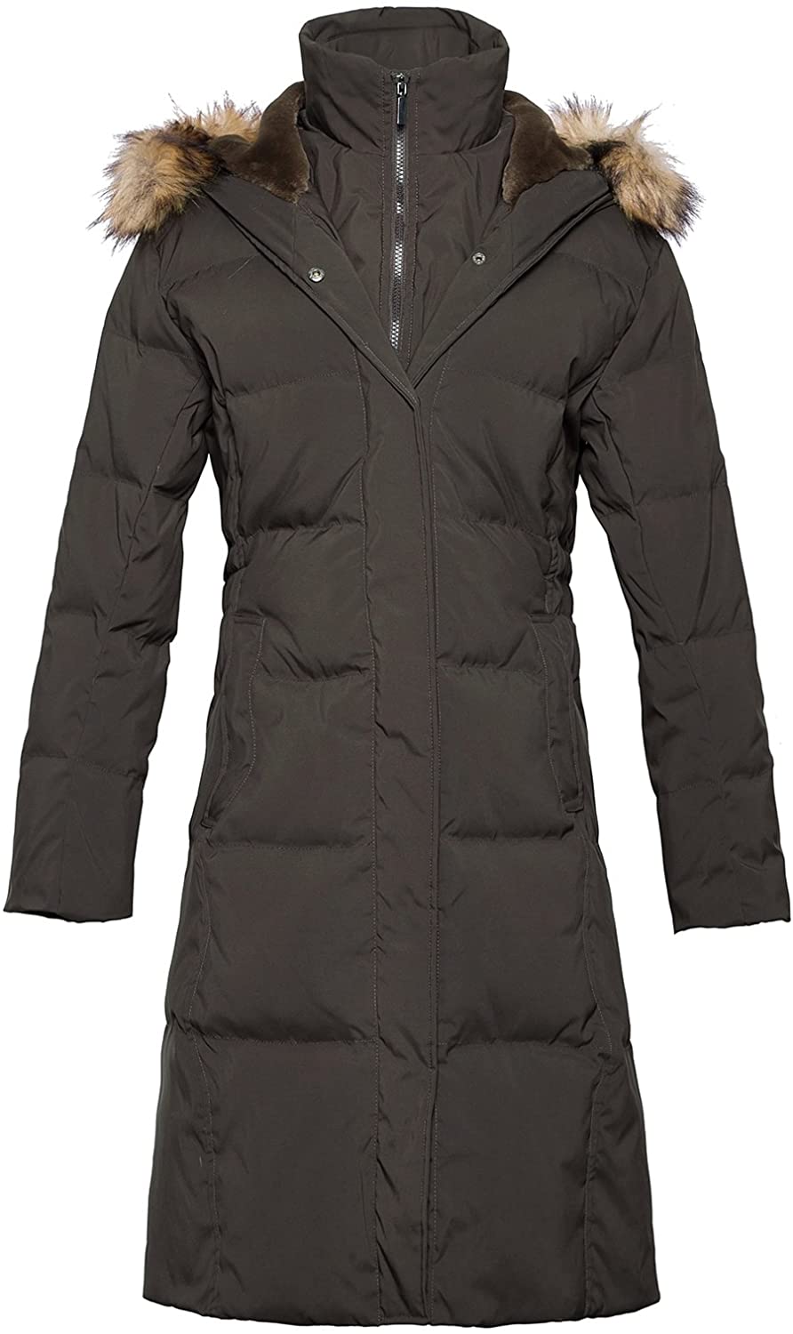 Price:$39.90    ADOMI Women's Long Hooded Thickened Down Coat with Fur Trim  Clothing