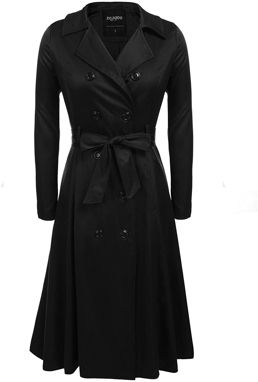 Price:$50.99    Zeagoo Women's Trench Coats Double-Breasted Long Coat with Belt  Clothing
