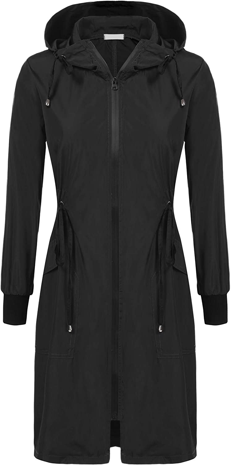 Price:$15.99    ELESOL Rain Jacket Women Long Rain Coat Lightweight Waterproof Windbreaker S-XXL  Clothing