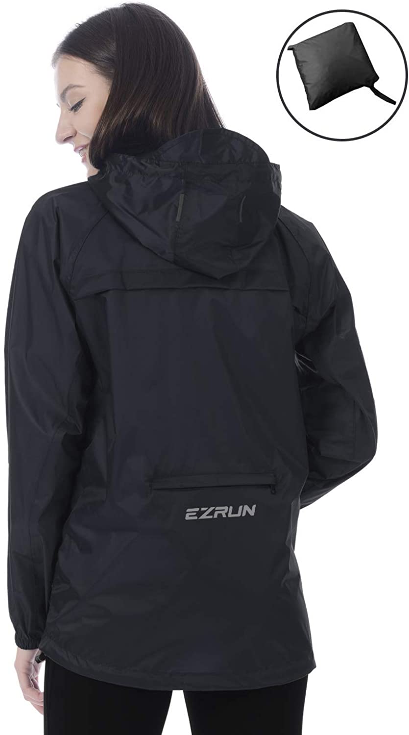 Price:$23.99    EZRUN Women's Waterproof Hooded Rain Jacket Windbreaker Lightweight Packable Rain Coats  Clothing