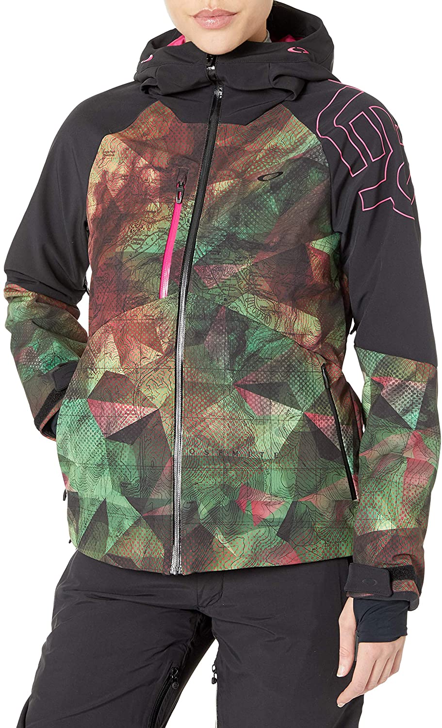 Price:$187.70    Oakley Women’s Hourglass Softshell 3L 10K Jacket - Ski Jacket for Women - Balaclava Hood - Snowboarding Jacket  Clothing