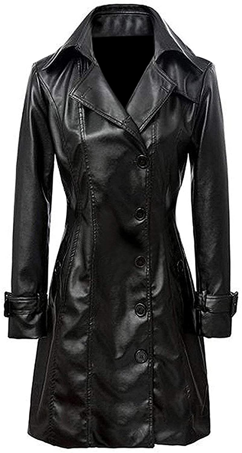 Price:$155.99 UZ Global Black Lovers Long Body Leather Coat for Women at Amazon Women's Coats Shop