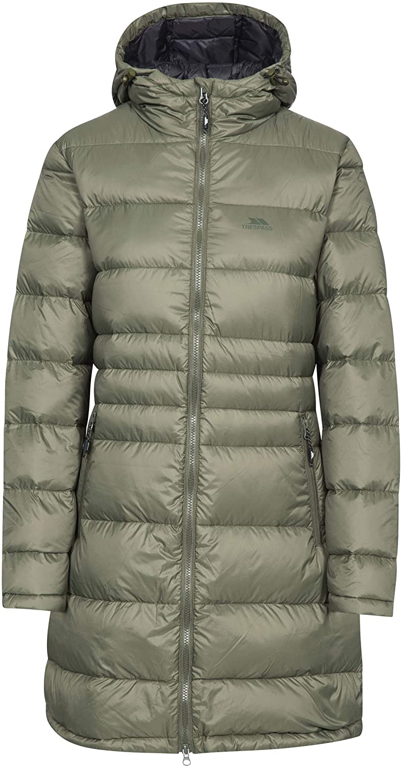 Price:$49.70    Trespass Marge Hooded Warm Womens Down Jacket Winter Long Ladies Parka Coat  Clothing