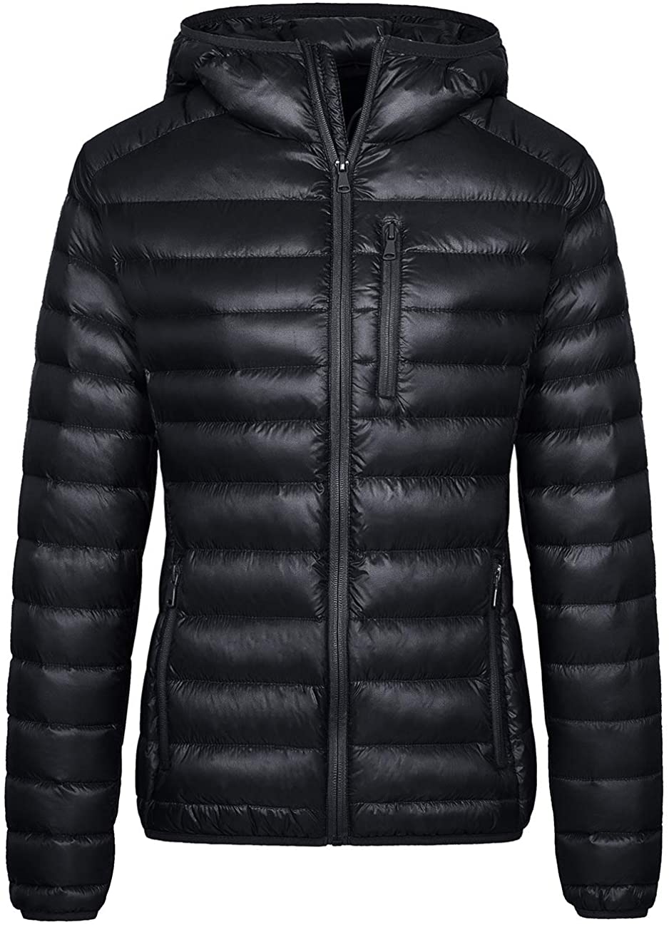 Price:$53.97    Wantdo Women's Lightweight Packable Down Jacket Hooded Insulated Puffer Coat  Clothing