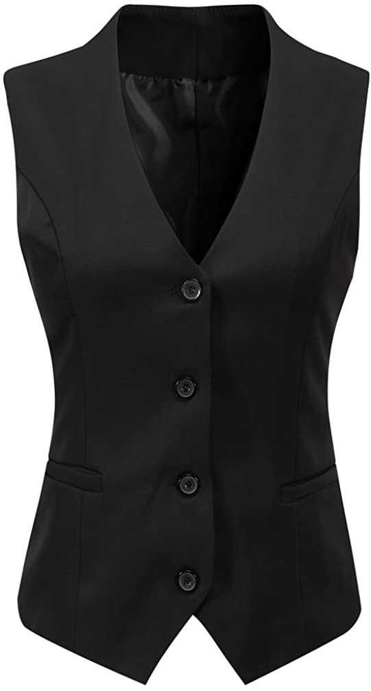 Price:$15.19 Foucome Women's Formal Regular Fitted Business Dress Suits Button Down Vest Waistcoat at Amazon Women's Coats Shop