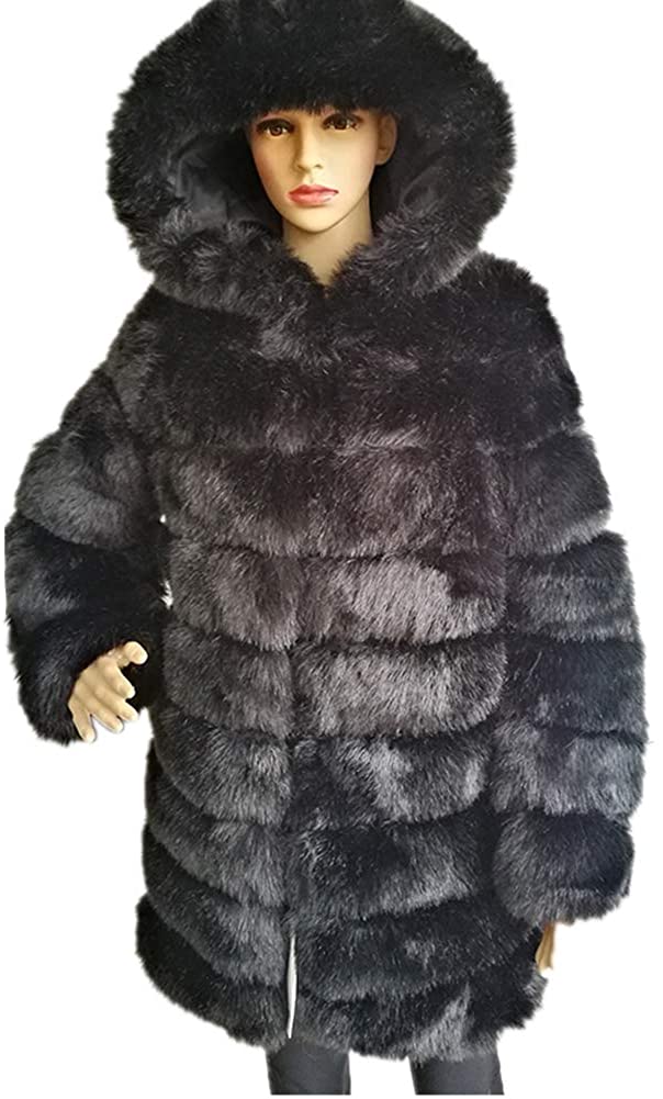 Price:$119.67 Lisa Colly Womens 7XL Thick Faux Fur Coat Big Hooded Parka Overcoat Winter Furs Coat Jacket at Amazon Women's Coats Shop