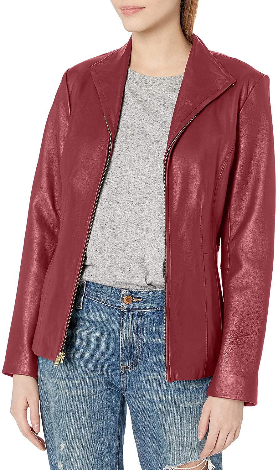 Price:$235.64 Cole Haan Women's Leather Wing Collared Jacket at Amazon Women's Coats Shop