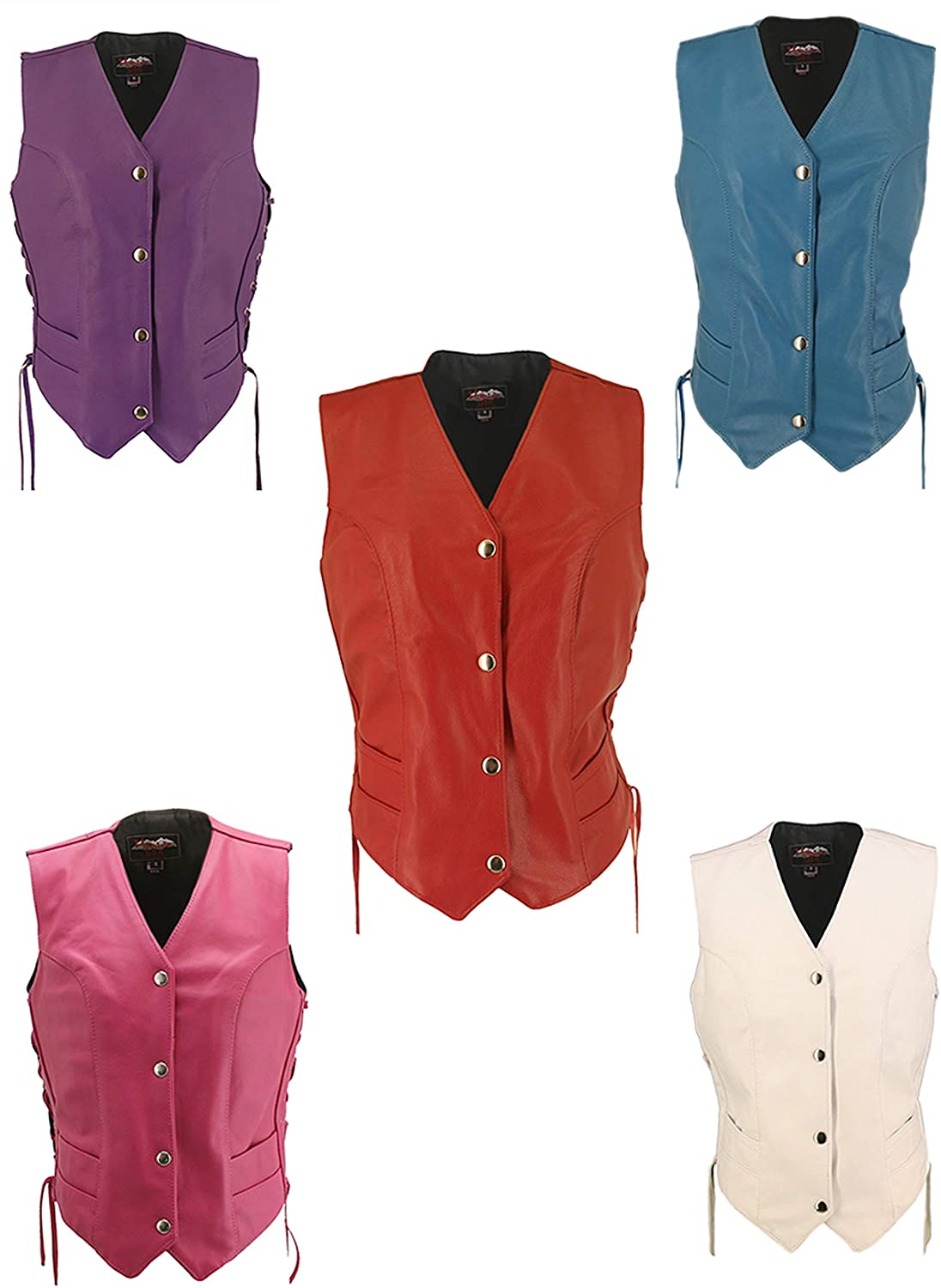 Price:$159.99 Ladies Purple Made in USA Leather Motorcycle Vest Side Laces at Amazon Women's Coats Shop