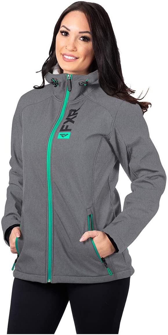 Price:$93.50    FXR Pulse Womens Softshell Jacket Gray Heather/Mint XS  Clothing