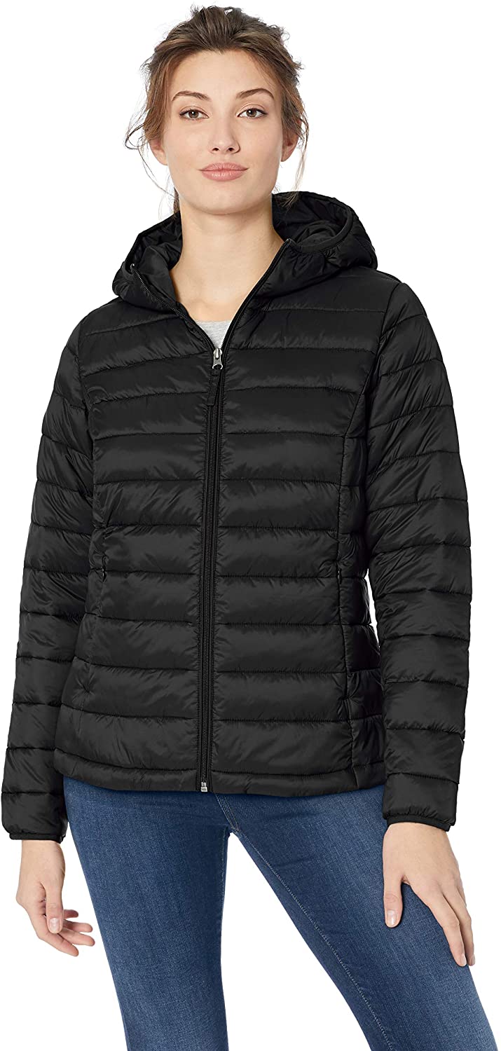 Price:$44.50    Amazon Essentials Women's Lightweight Water-Resistant Packable Hooded Puffer Jacket  Clothing