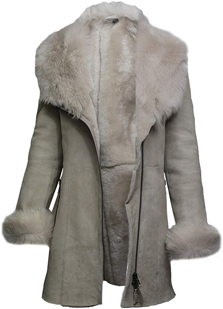 Price:$559.00 BRANDSLOCK Women Spanish Merino Genuine Shearling Sheepskin Leather Toscana Coat at Amazon Women's Coats Shop