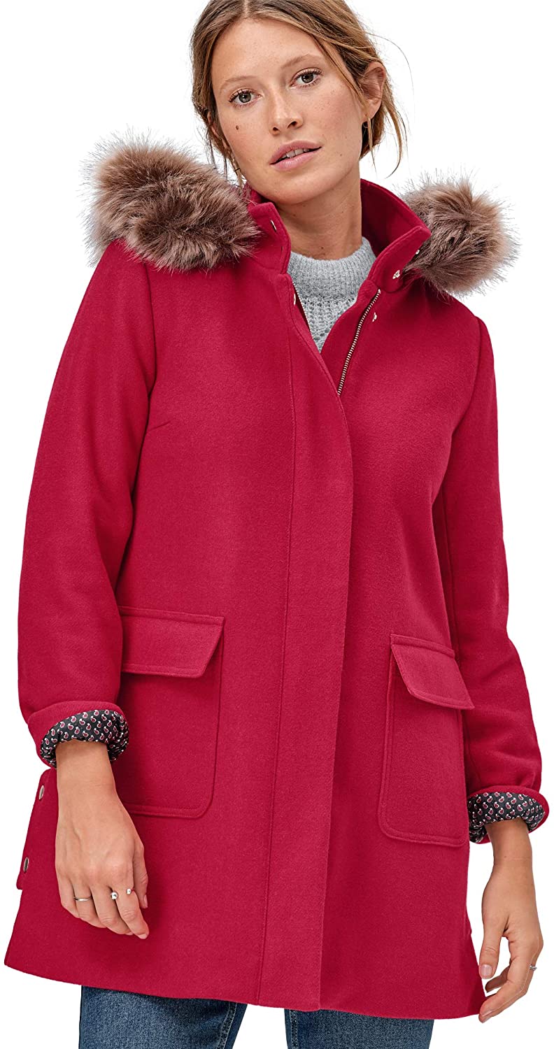 Price:$54.67 ellos Women's Plus Size Side-Snap Wool Parka at Amazon Women’s Clothing store