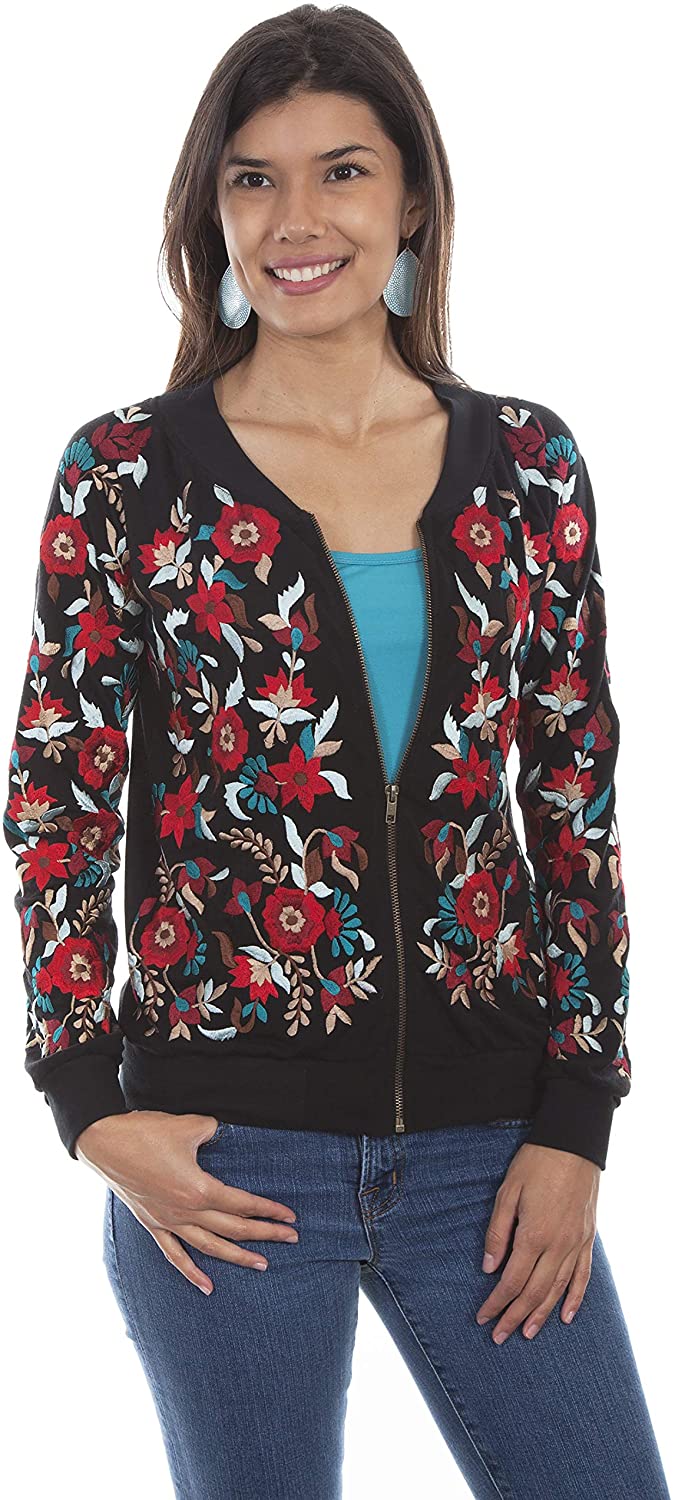 Price:$74.17    Scully Honey Creek Embroidered Womens Floral Bomber Jacket (X-Large)  Clothing
