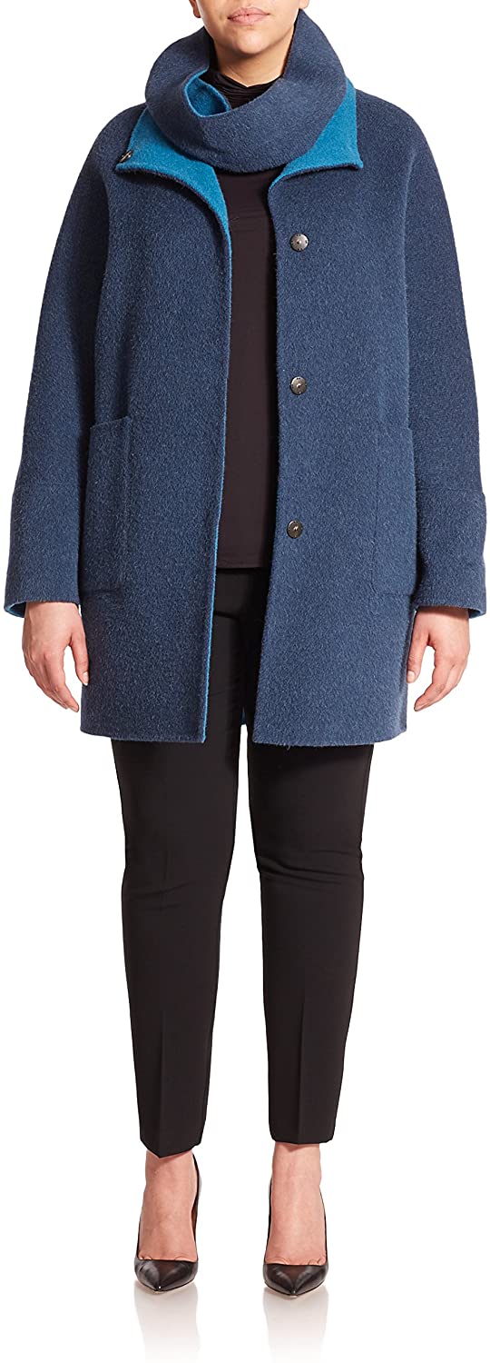 Price:$329.78    Marina Rinaldi Women's Nibbio Double-Face Reversible Coat  Clothing
