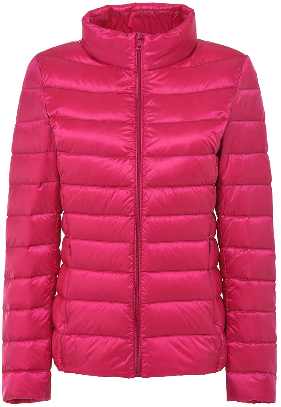 Price:$28.90    chouyatou Women's Stylish Packable Zip Ultra Lightweight Goose Down Jacket  Clothing