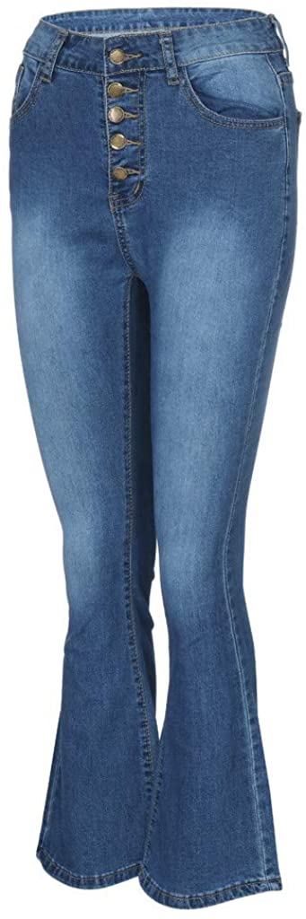 Price:$4.03 Handyulong Women's Fashion High Rise Jeans Slimming Wide Leg Stretch Denim Flare Bellbottom Jeans Fitted Legging Pants at Amazon Women's Jeans store