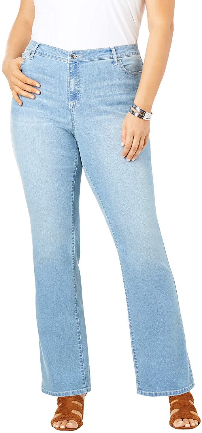 Price:$18.19 Roamans Women's Plus Size Bootcut Jean with Invisible Stretch at Amazon Women's Jeans store