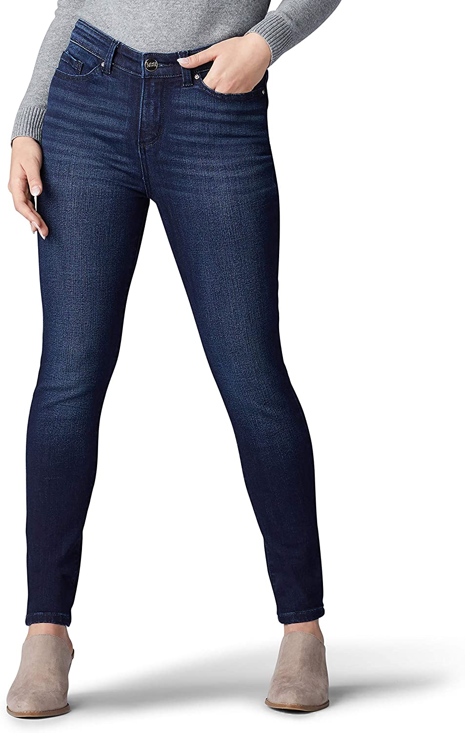 Price:$22.17    LEE Women's Petite Sculpting Slim Fit Skinny Leg Jean  Clothing