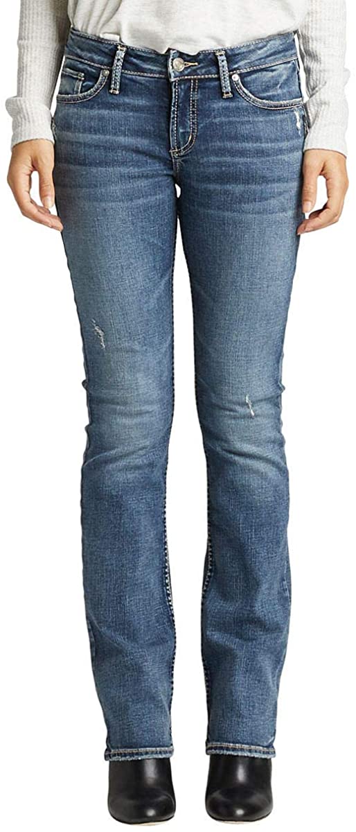 Price:$37.45    Silver Jeans Co. Women's Plus Size Elyse Curvy Mid Rise Slim Fit Bootcut Jean  Clothing