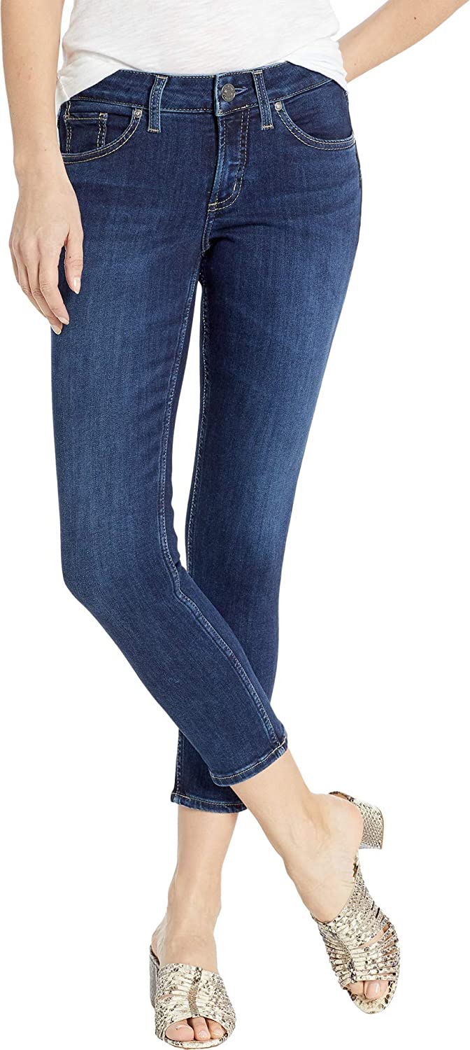 Price:$39.99    Silver Jeans Co. Women's Suki Curvy Fit Mid Rise Skinny Crop  Clothing